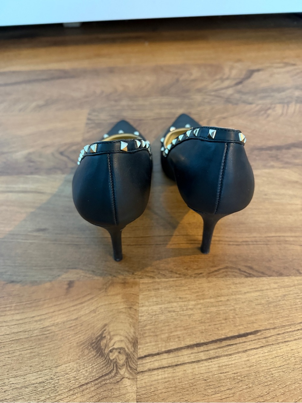 Jessica Simpson Black Pointed-Toe Studded Pumps - Picture 3 of 5